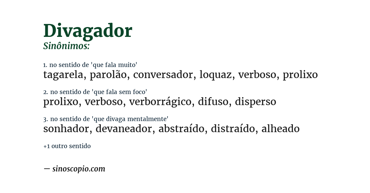 Sinônimo de divagador