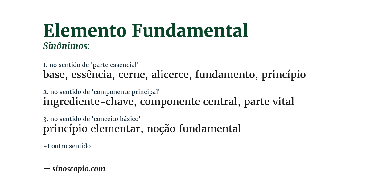 Sinônimo de elemento fundamental