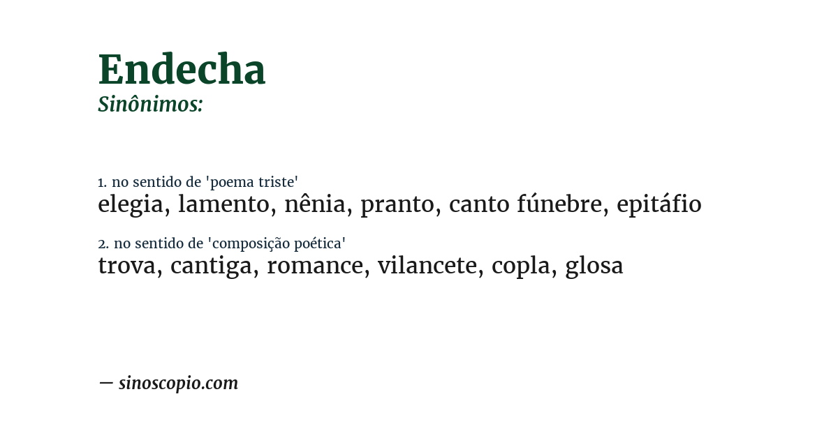 Sinônimo de endecha