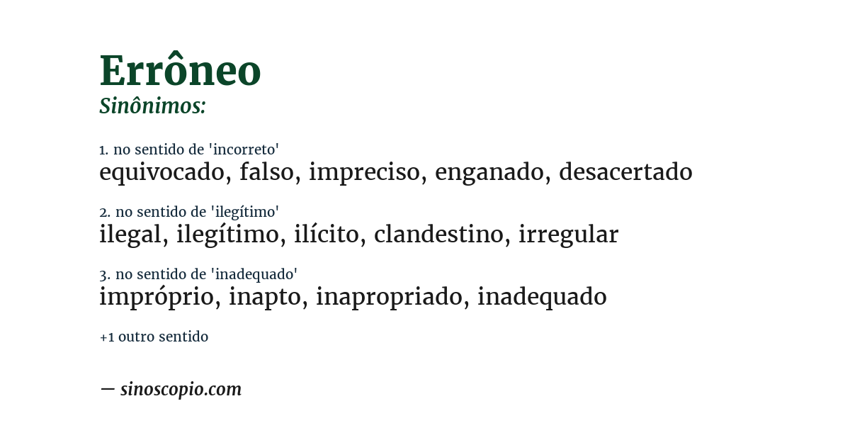 Sinônimo de errôneo