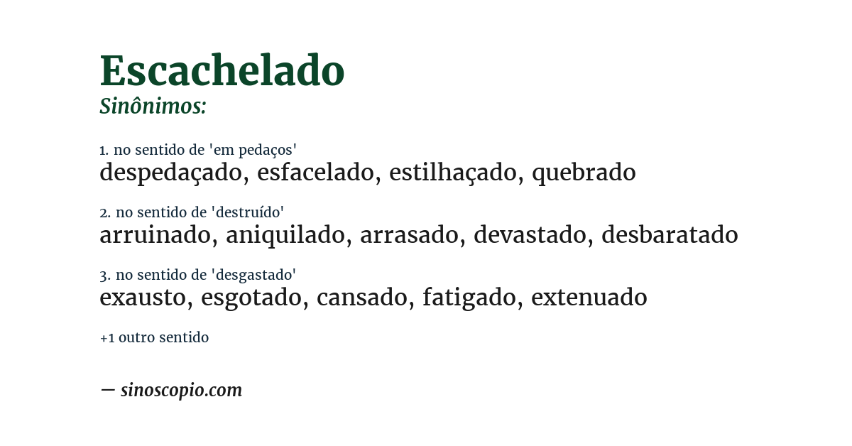 Sinônimo de escachelado