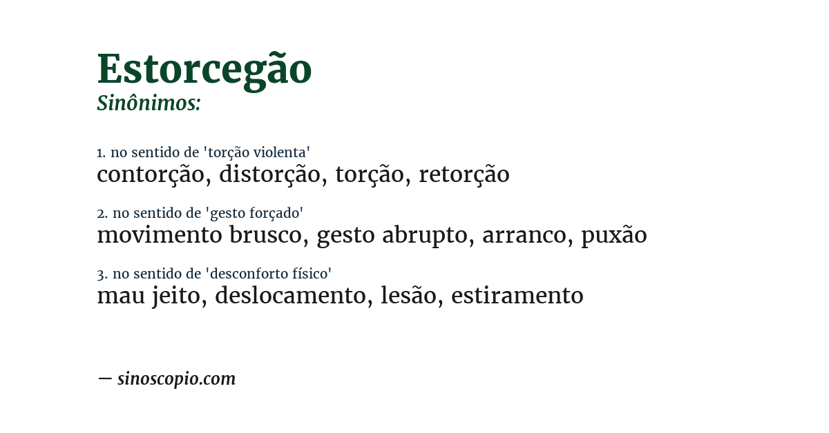 Sinônimo de estorcegão