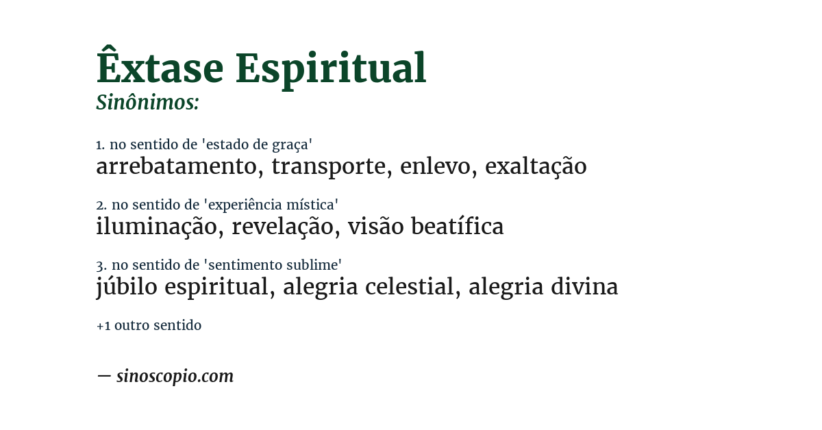 Sinônimo de êxtase espiritual