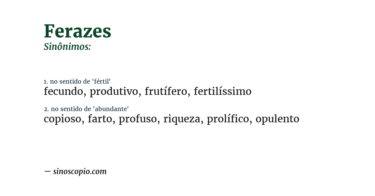 Sinônimo de ferazes