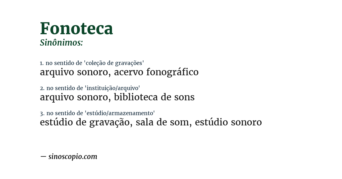 Sinônimo de fonoteca