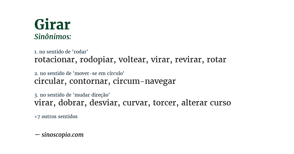 Sinônimo de girar