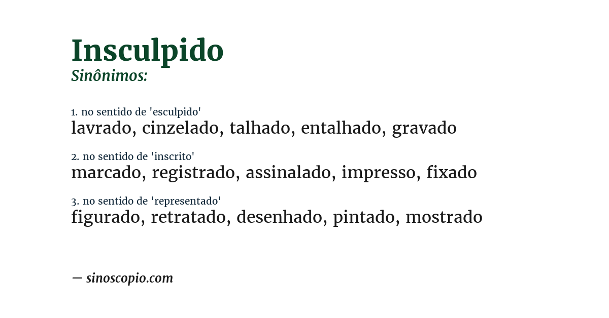 Sinônimo de insculpido