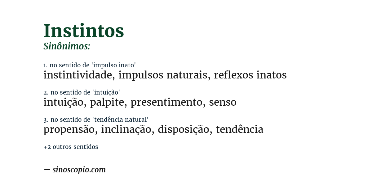 Sinônimo de instintos