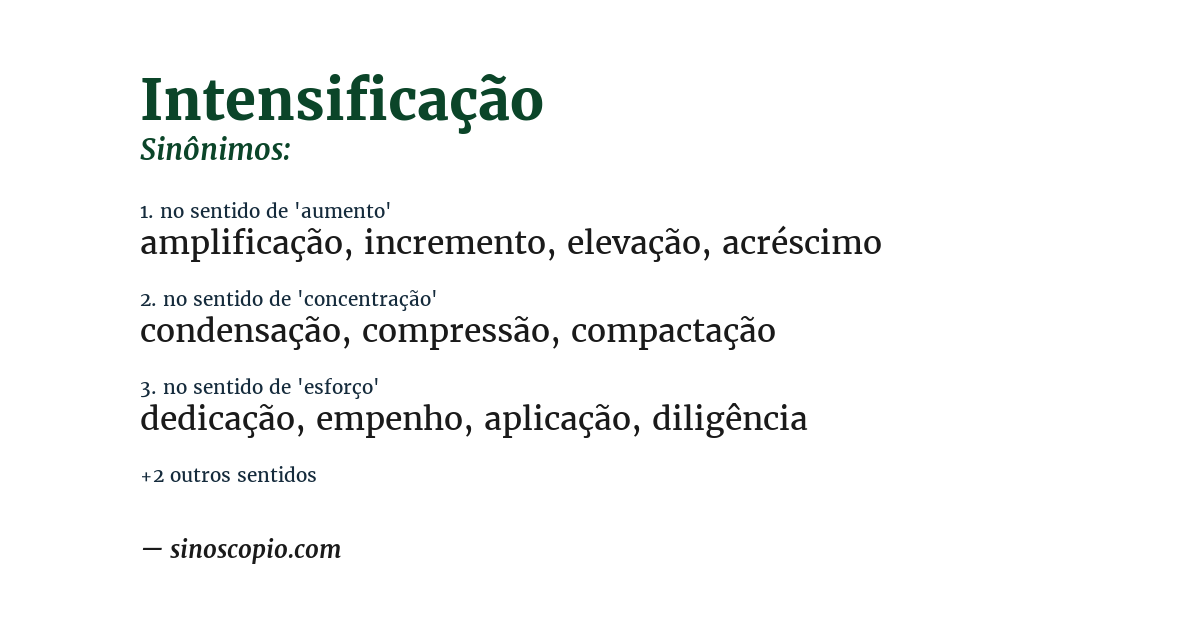 Sinônimo de intensificação