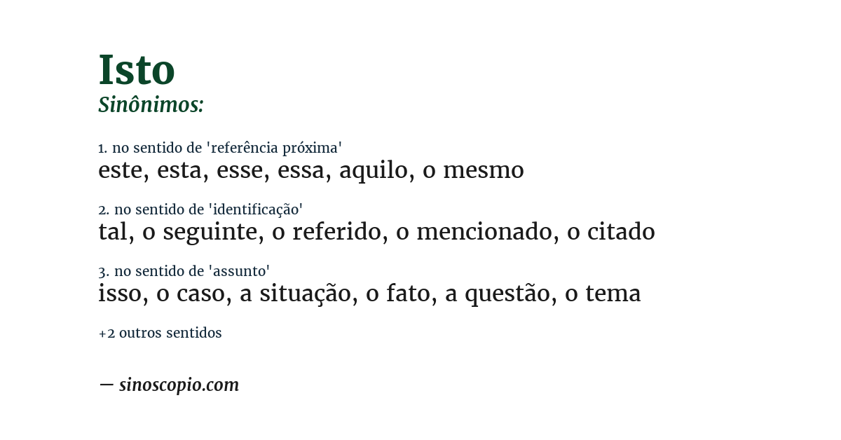 Sinônimo de isto
