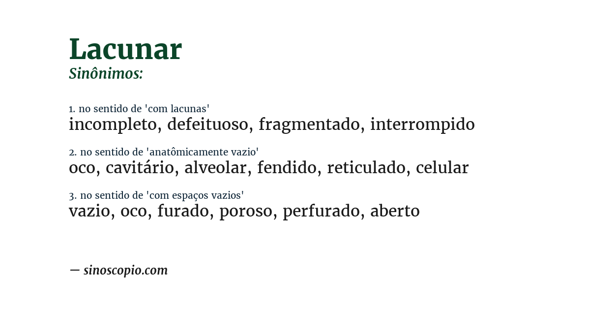 Sinônimo de lacunar