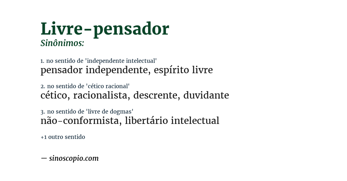 Sinônimo de livre-pensador