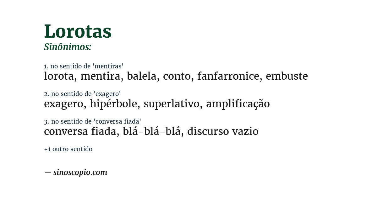 Sinônimo de lorotas