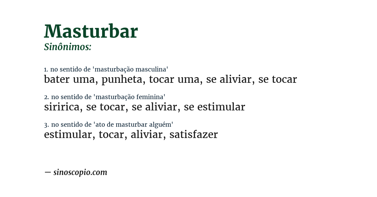 Sinônimo de masturbar