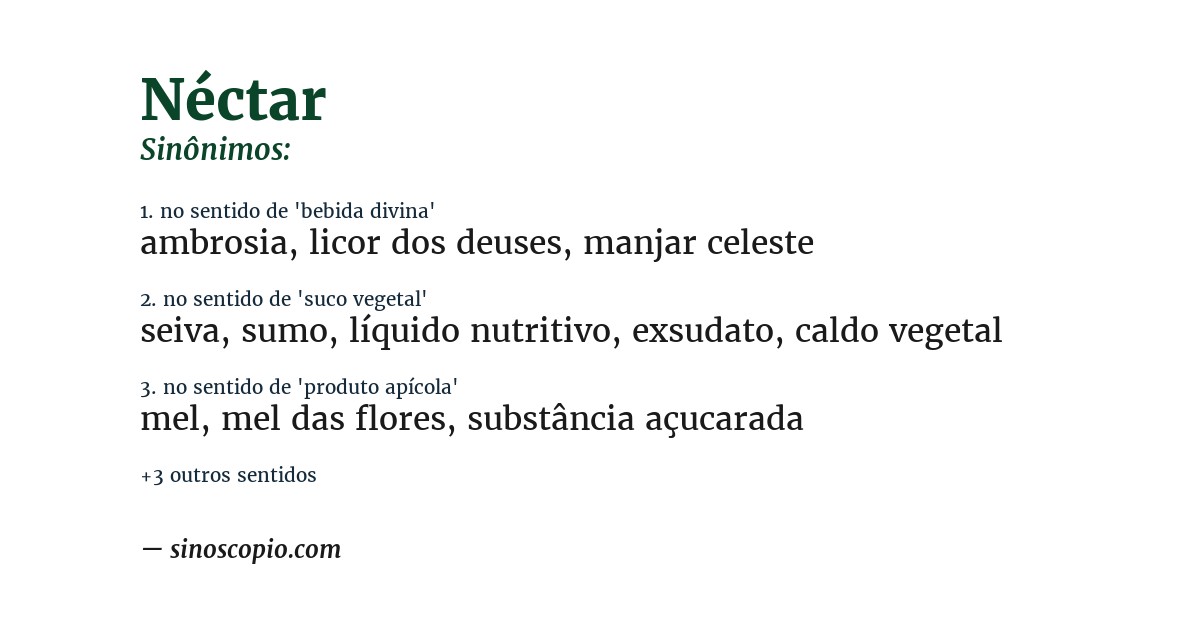 Sinônimo de néctar