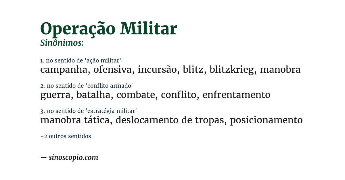 Sinônimo de operação militar