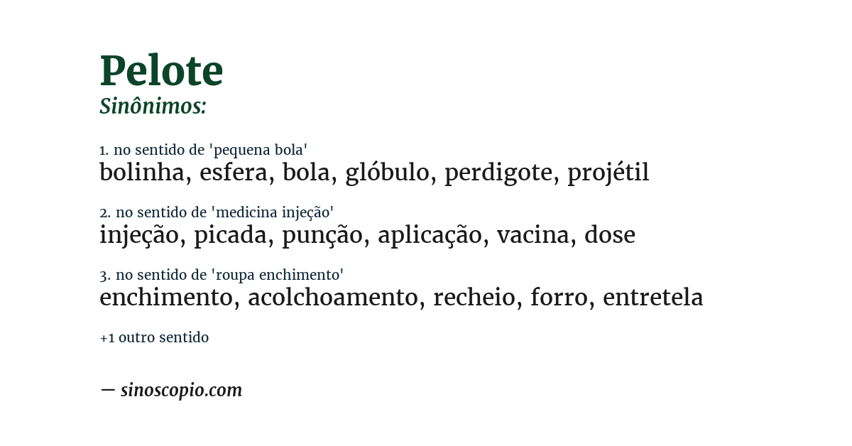 Sinônimo de pelote
