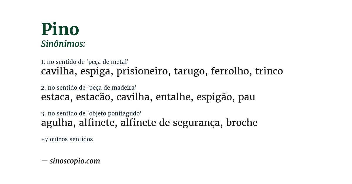 Sinônimo de pino
