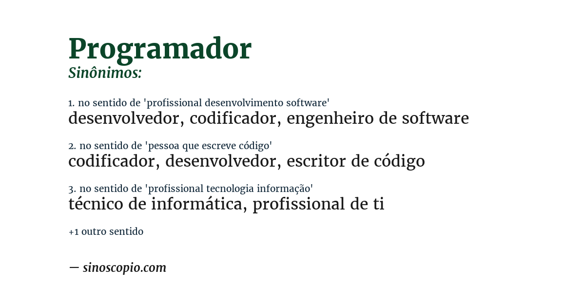 Sinônimo de programador