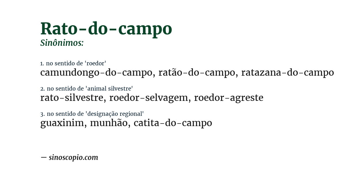 Sinônimo de rato-do-campo