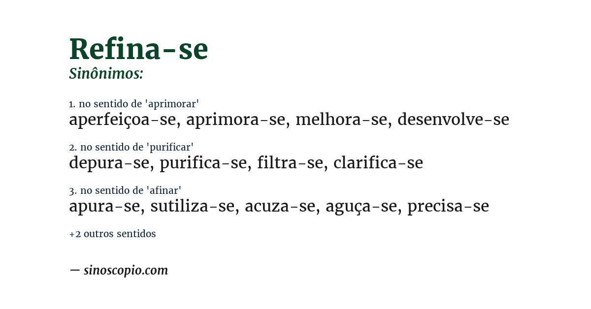 Sinônimo de refina-se