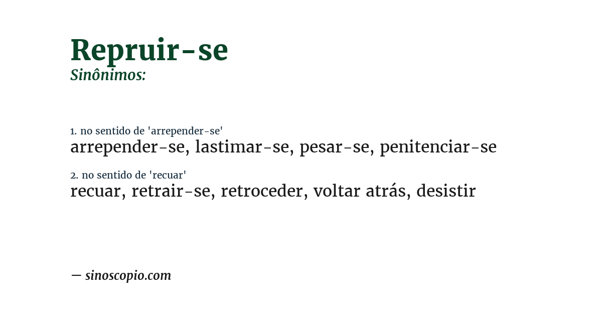 Sinônimo de repruir-se