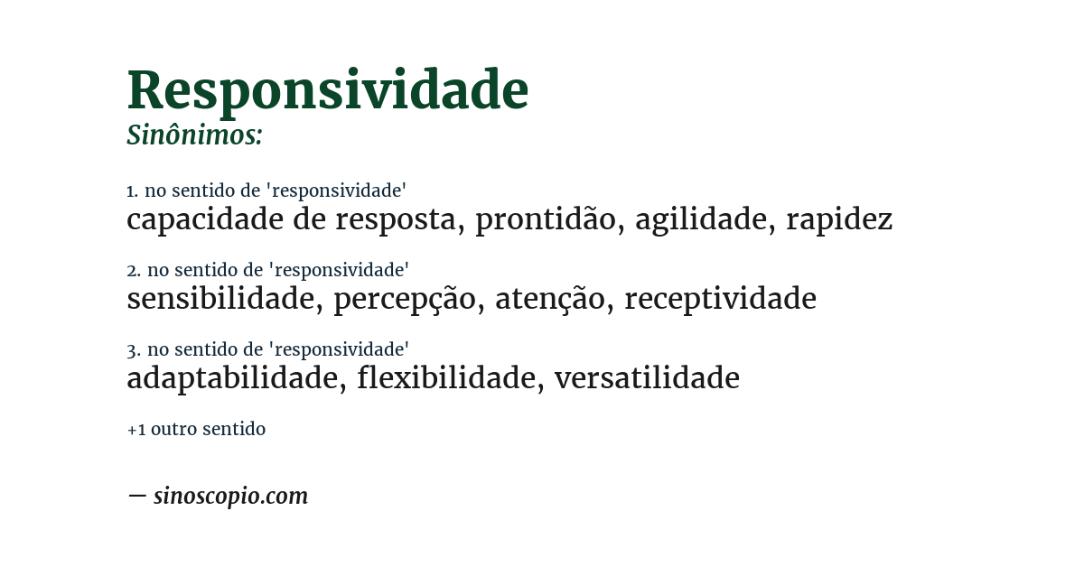 Sinônimo de responsividade