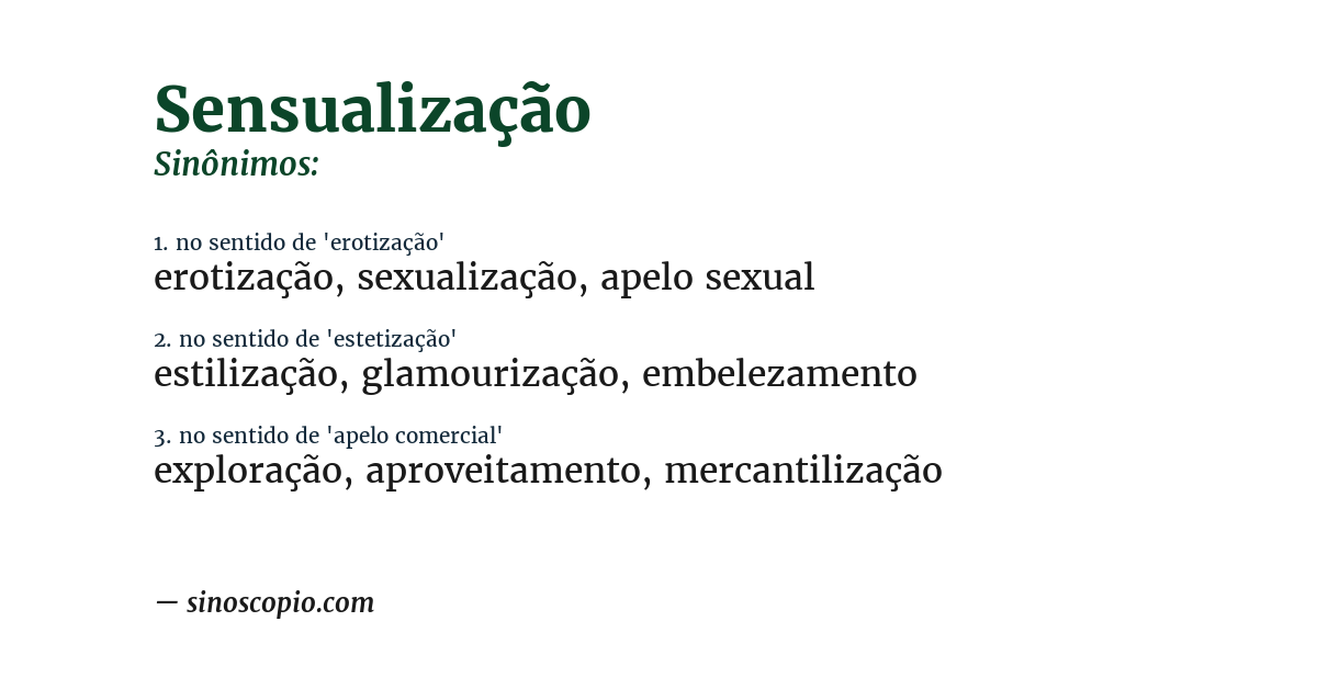 Sinônimo de sensualização