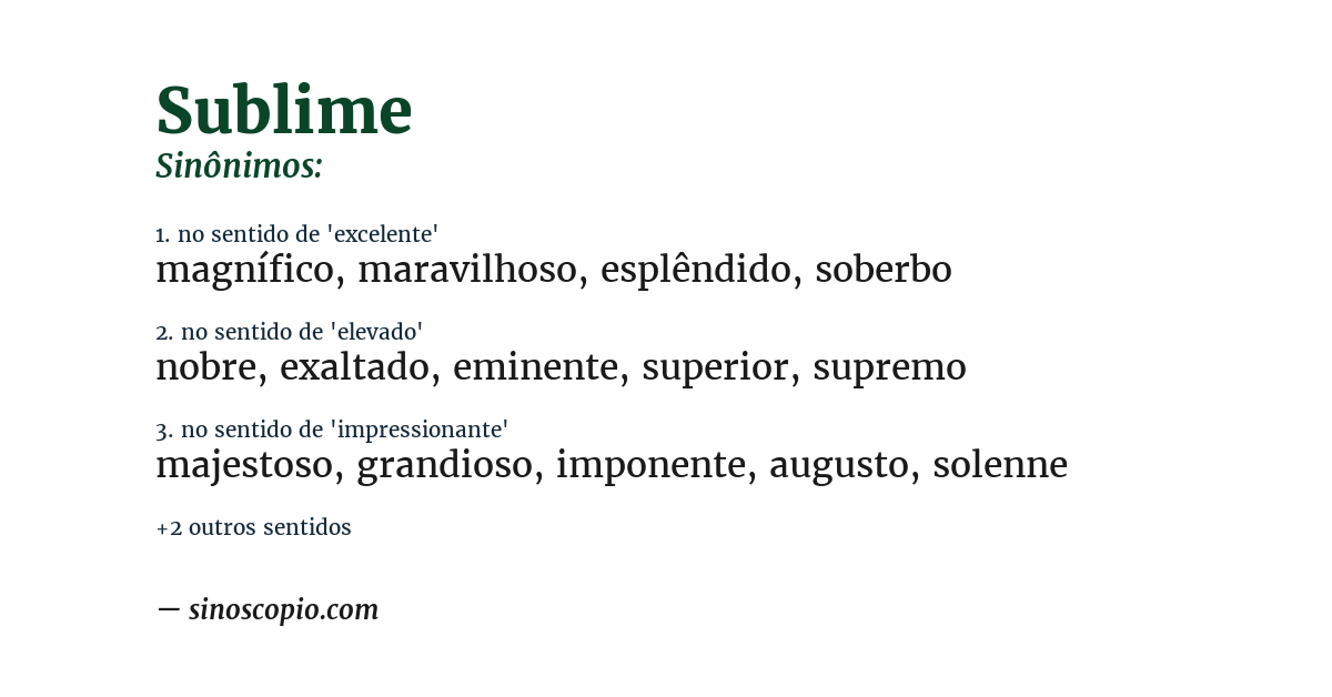 Sinônimo de sublime