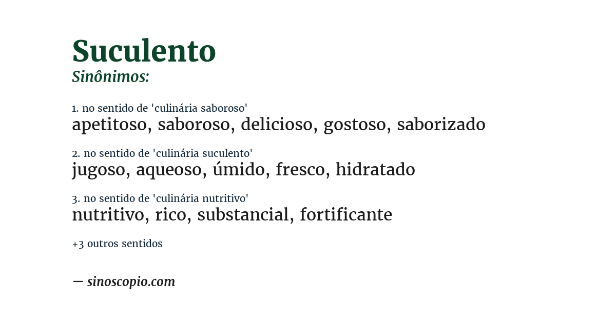 Sinônimo de suculento