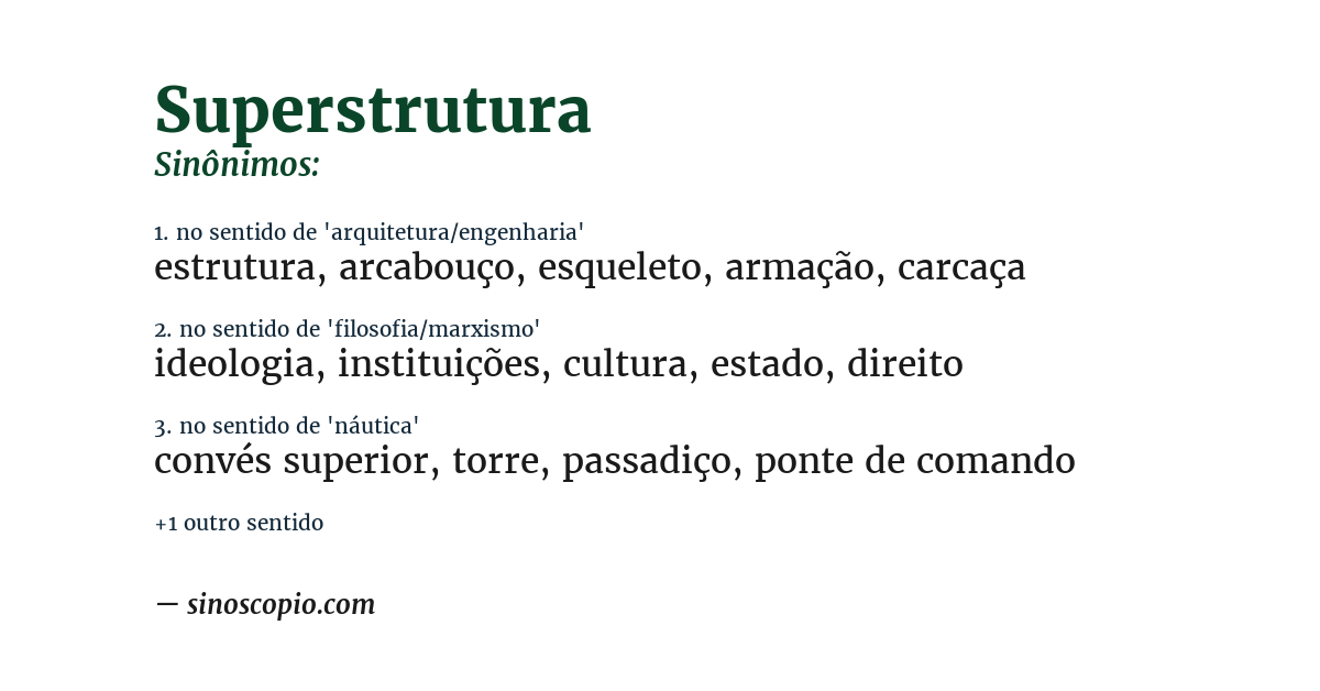 Sinônimo de superstrutura