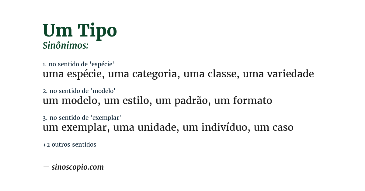 Sinônimo de um tipo