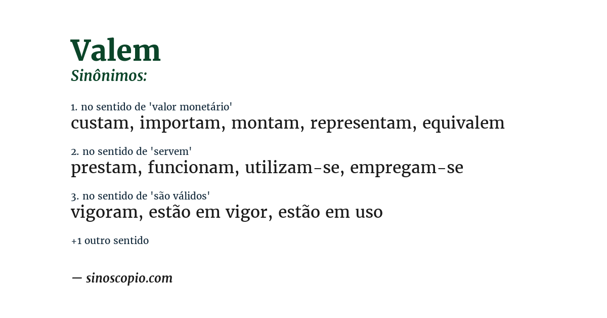 Sinônimo de valem