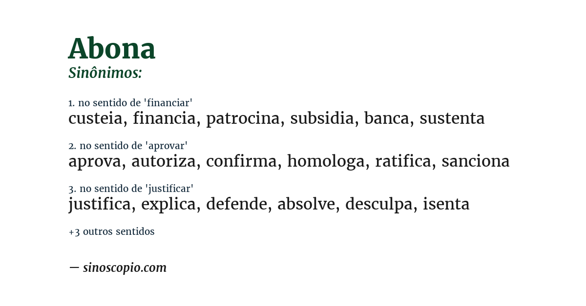Sinônimo de abona