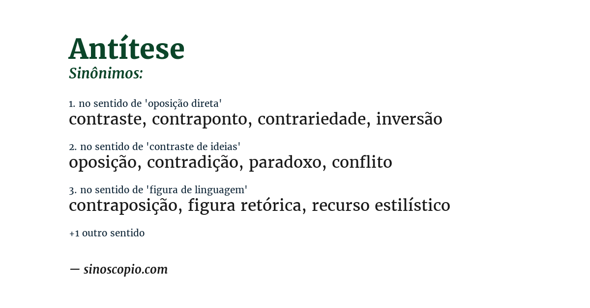Sinônimo de antítese