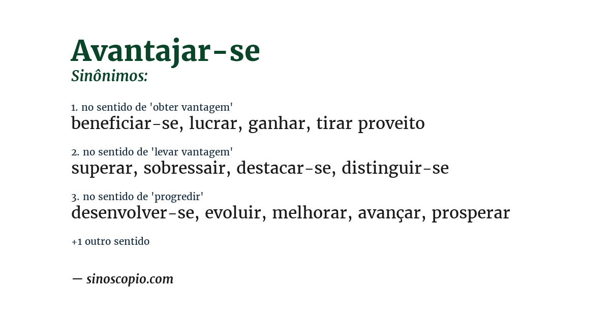 Sinônimo de avantajar-se