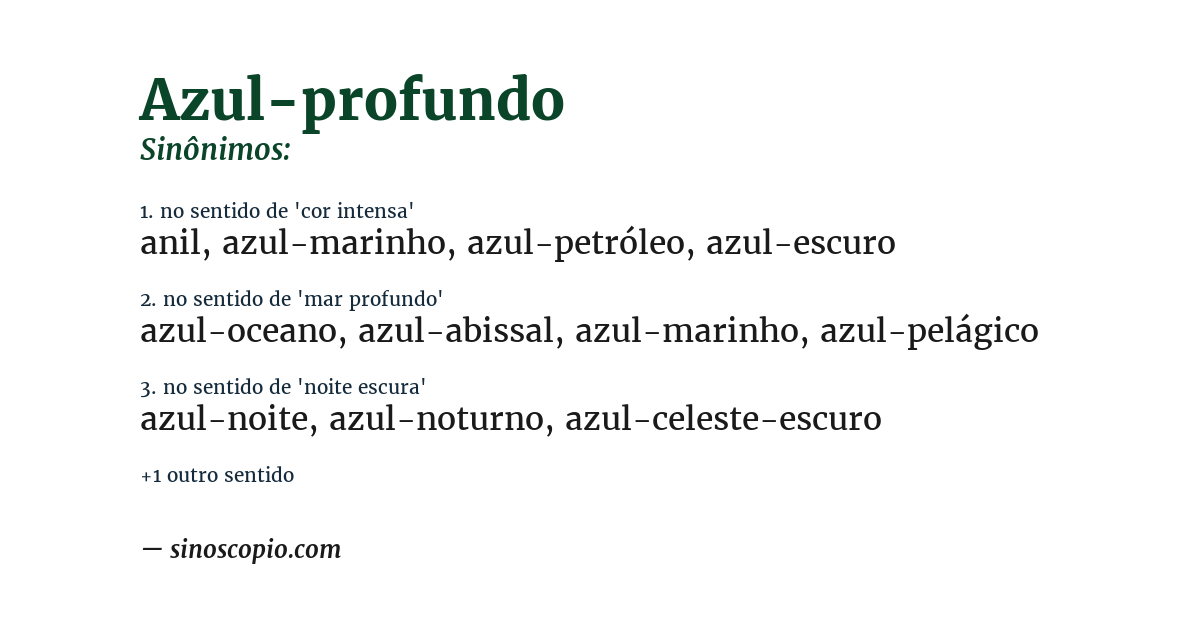 Sinônimo de azul-profundo
