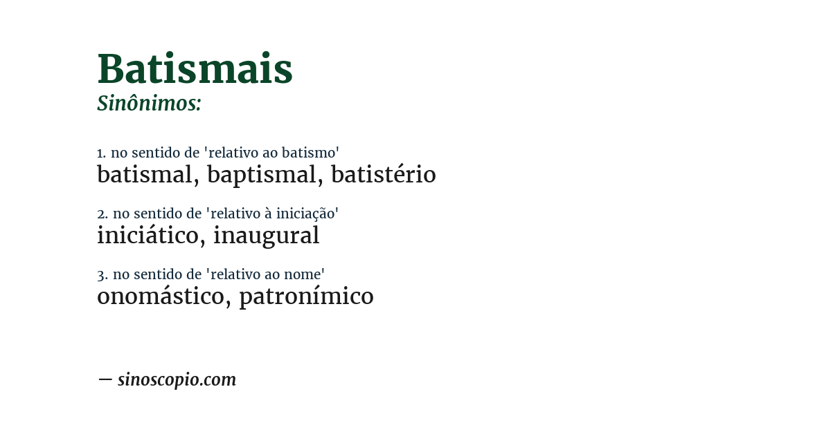 Sinônimo de batismais