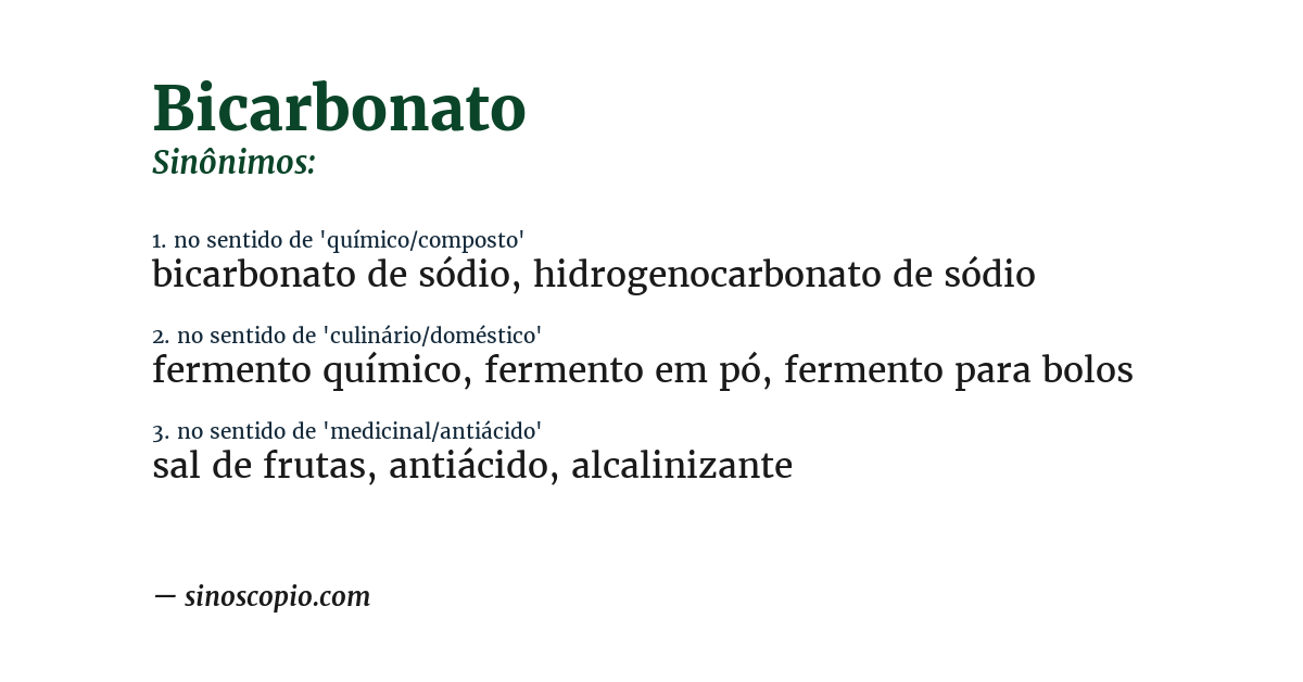 Sinônimo de bicarbonato