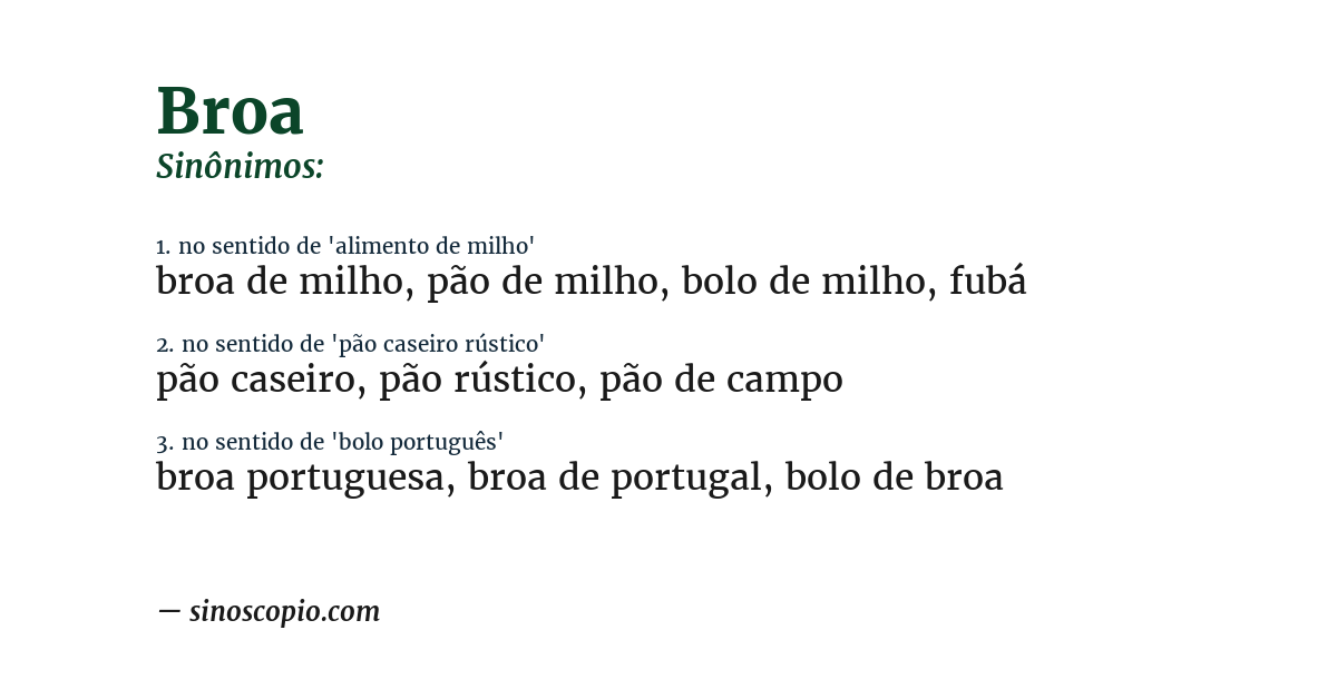 Sinônimo de broa
