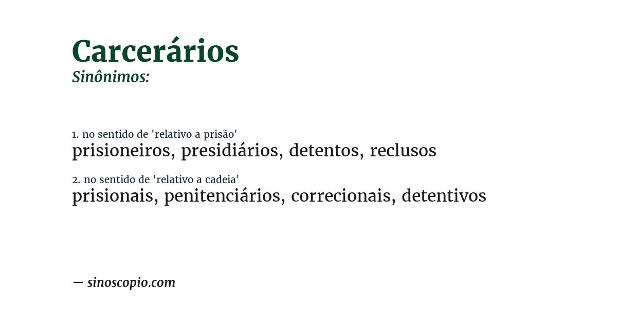 Sinônimo de carcerários