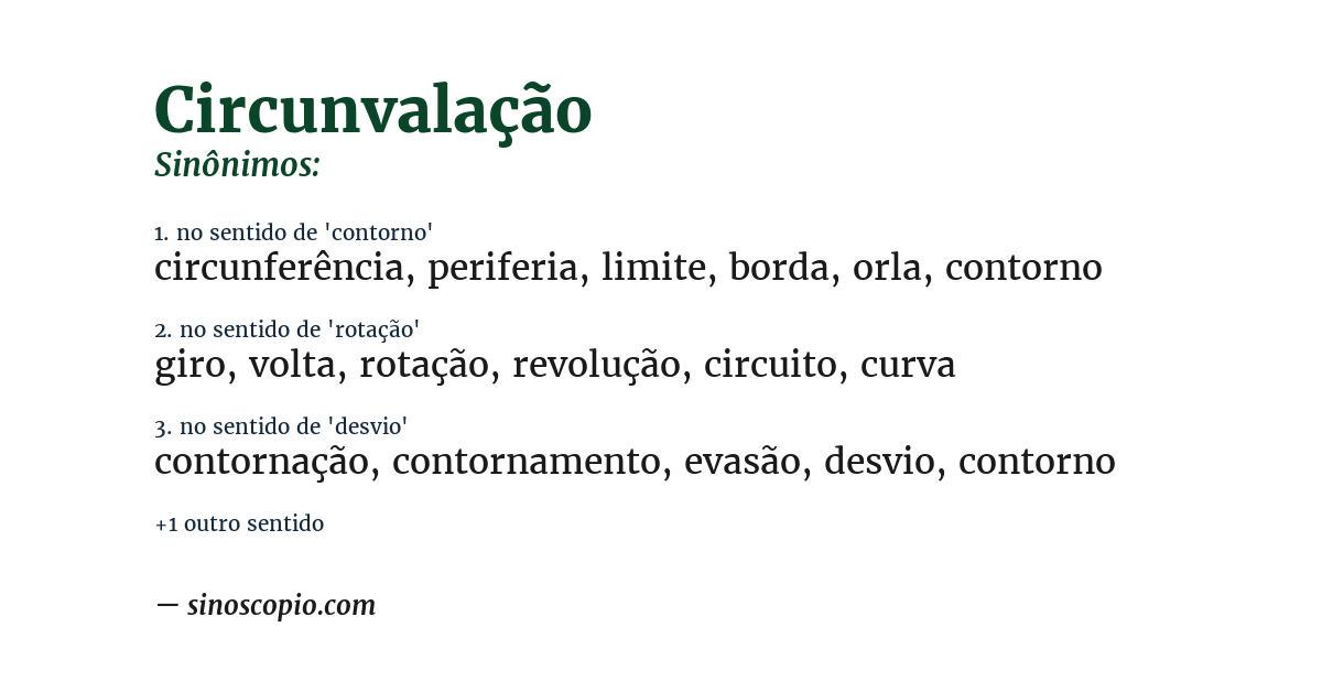 Sinônimo de circunvalação