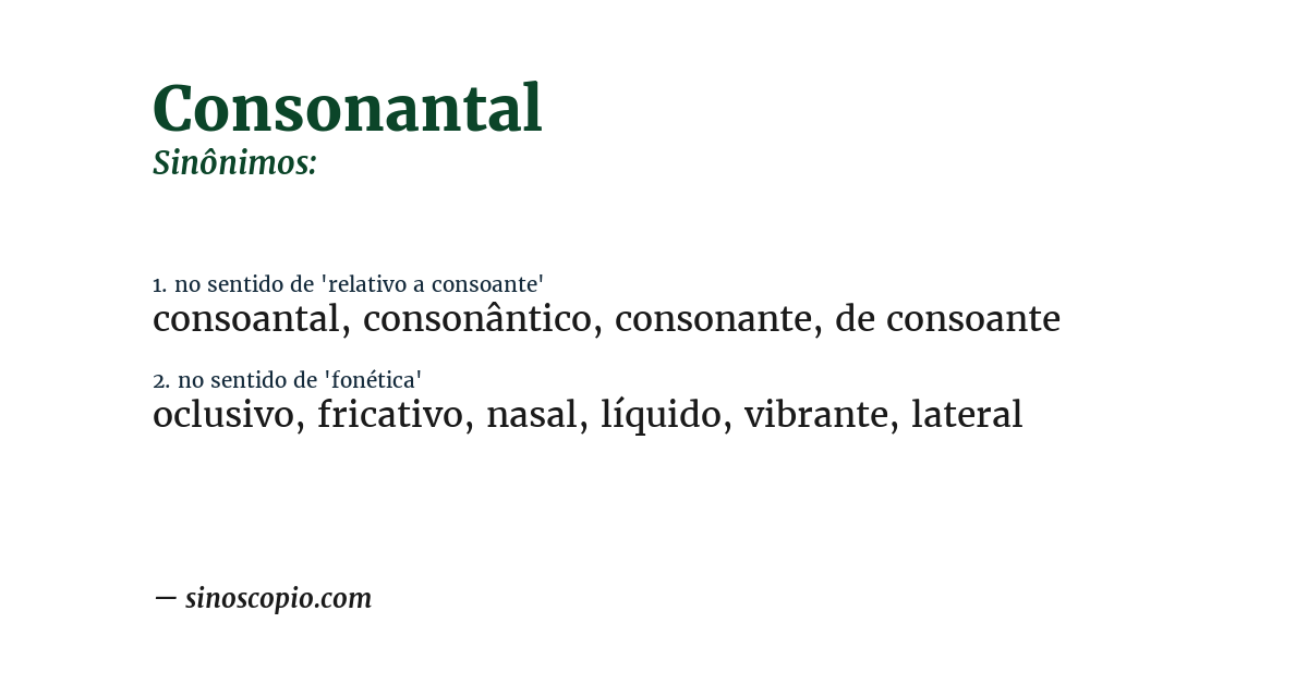 Sinônimo de consonantal