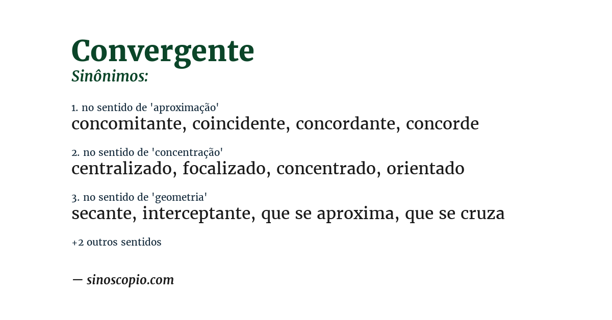 Sinônimo de convergente
