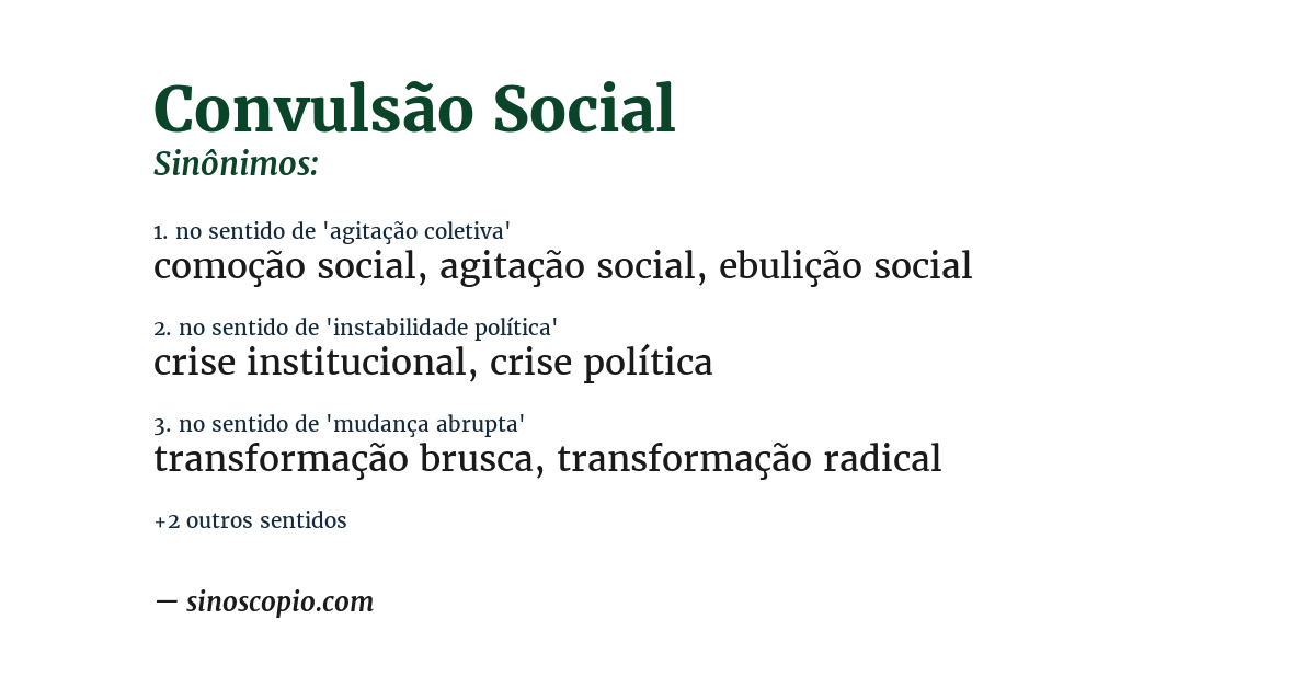 Sinônimo de convulsão social