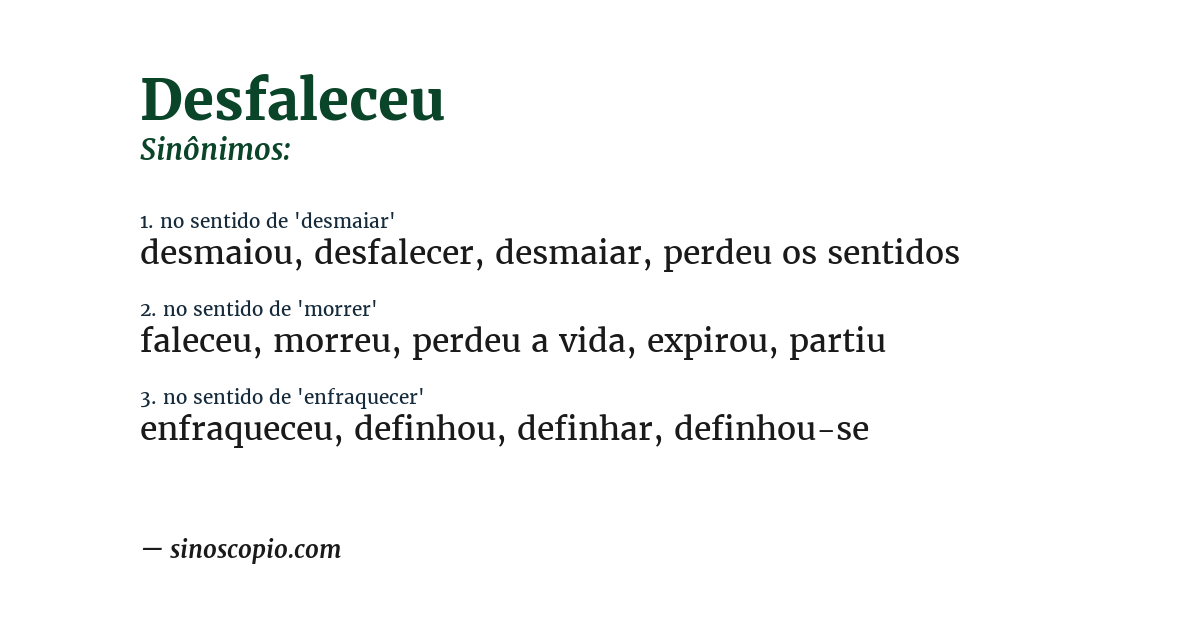 Sinônimo de desfaleceu
