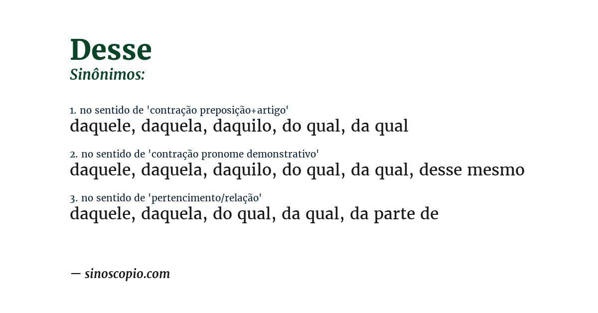 Sinônimo de desse