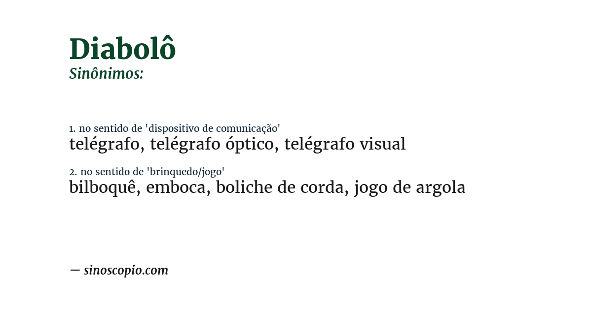 Sinônimo de diabolô