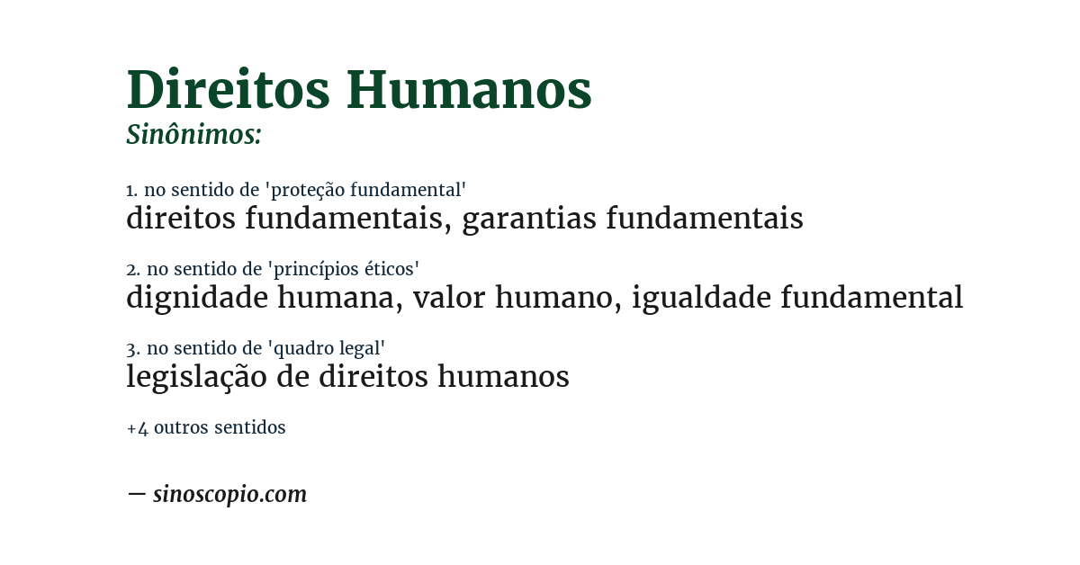 Sinônimo de direitos humanos