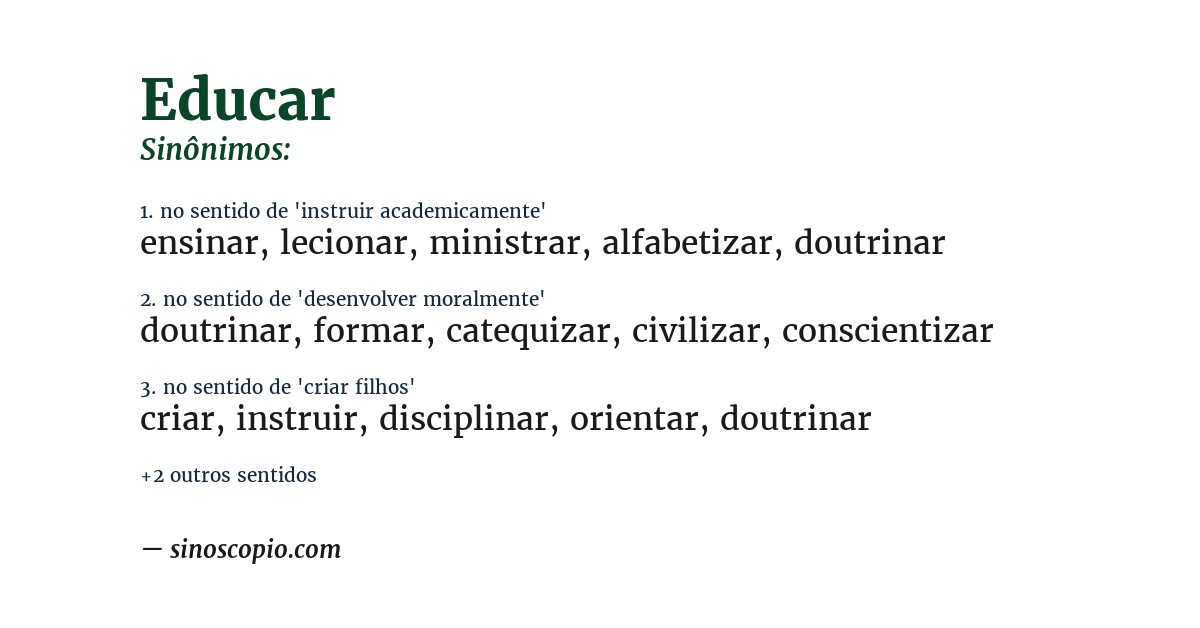 Sinônimo de educar